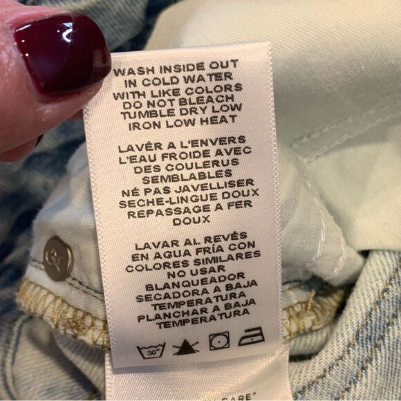 Good American Good Boyfriend Distressed Jeans Denim Women Blue Size 16 - Picture 10 of 12